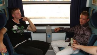 Gay barebacking in a public train (Savkov vs Dominik)
