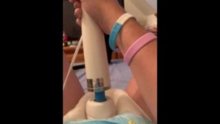 Little Diaper Girl plays with a magic wand 