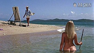 Closest to mermaid bootyful celebrity Helen Mirren swimming naked