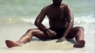 jerking off at the beach