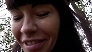 Public Agent Mouthful of cum and fuck for sexy brunette babe Sasha Colibri