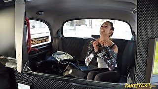 Freya Dee ramming a fat driver's penis in his taxi cab like never before