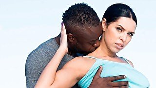 Glamorous MILF with big boobs Kira Queen fucks with a black boyfriend