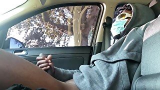Jacking off in the car