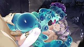 Sex With Slime Girl and Princess [2D Hentai Game, 4K, 60FPS, Uncensored]