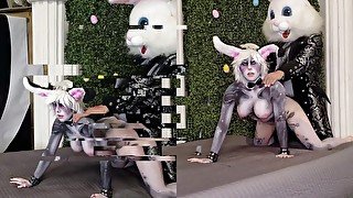 Bunny Girl in bodypaint gets Fucked by Easter Rabbit