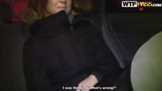 Seductive buxomy Russian youthful slut Abby Bynes giving very hot blowjob in public