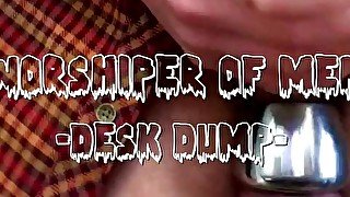 Bator Desk Dump - Groaning verbal creampie in a very slutty Fleshlight cunt