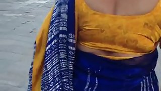 deep cut sexy blouse back aunty