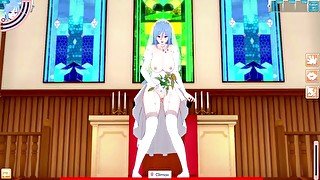 3D/Anime/Hentai: Hot Bride Gets fucked in the church before her wedding in her wedding dress !!