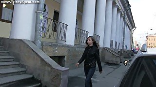 Russian foolish chick Nikki is fucked by horny Tricky Agent