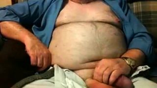 Hairy Grandpa Bear Fondling His Cock