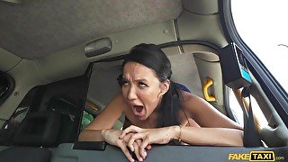 An awesome brunette babe Asia Vargas gets fucked on the backseat