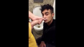 Someone came, but at the second time he finally swallows PUBLIC TOILET