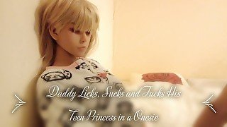 43 Daddy's Teen Angel LoveDoll Daddy Licks, Sucks and Fucks His Teen Princess in a Onesie