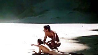 Long haired brunette cutie licks and kisses sweet penis of her BF in water