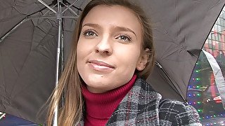 Real amateur czech chick sucks for a few bucks