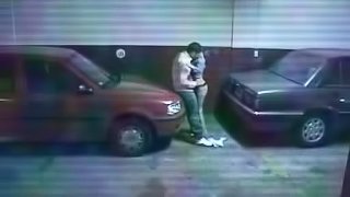 Horny Couple Fucking In The PArking Lot In Voyeur Vid