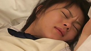 Horny lad seduces shy teen chick Konomi Futaba in a hotel room