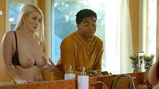 Black husband enjoys big soft boobies of white wifey Emily Wright