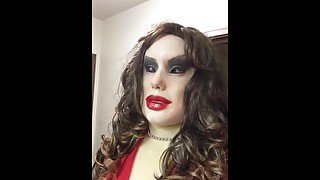 Angelina's Leggings (trans, crossdress, female mask, mask, high heels, transformation, feminization)