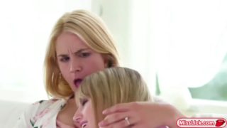 Busty stepmom sarah licks stepdaughter scarletts wet pussy