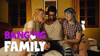 Banging Family - Alt Step-Sisters Share a Huge Cock