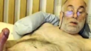 Bi Grandpa Plays With His Big Cock