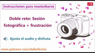 JOI hentai español con Charlotte, reto fotográfico + frustración. Rol ASMR.