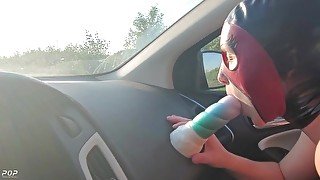 A Mystic and Lush Filled Car Ride - Sexy girl masturbates while driving around in public with toys