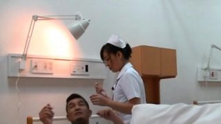 Curvy a-hole asian nurse severe encounter with a huge dick