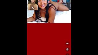 Sexy Ebony Girl Reacts To My White Cock