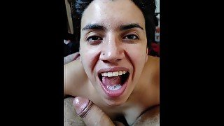 Quickie! Closeup Blowjob, Mouthful & Swallow