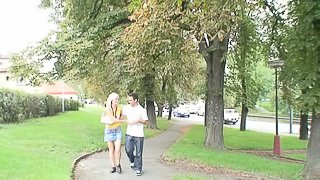 Slutty blonde Micha loves to suck and fuck outdoors