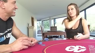 Hottie loses a card game and fucks him as a reward