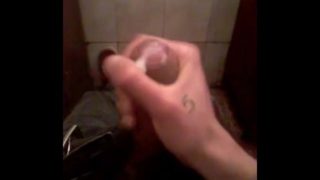 Public handjob on toilet almost got caught!!