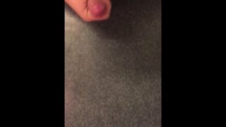 My first video, hairy uncut dick jerk off solo with cum