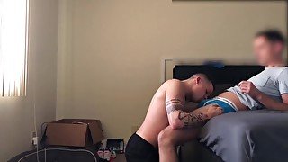 KC and his huge dick gets a sloppy blowjob from Dillon