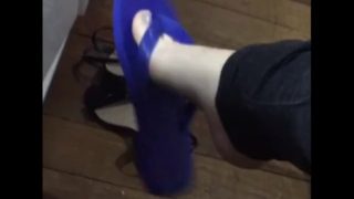 @tici_feet IG ticii_feet tici feet dangling blue havaianas (preview) full video for sale