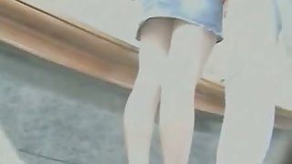 Young amateur schoolgirl upskirt video