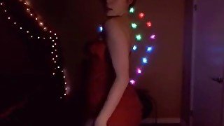 AwesomeKate - Red Head In Red Dress Cum Control