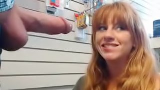 Hot redhead sucking dick