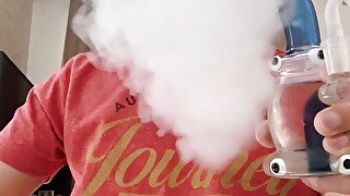 Blowing clouds and playing